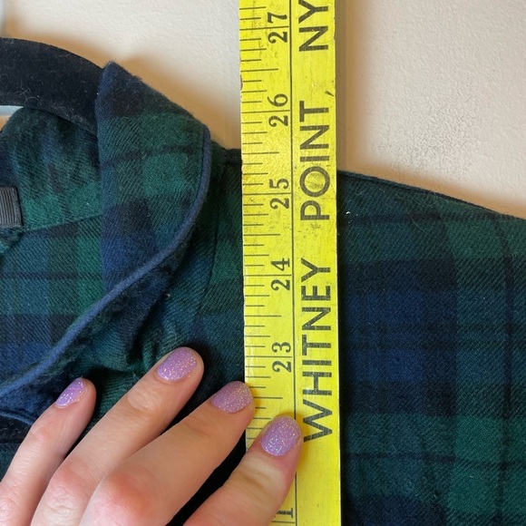 J. Crew Women’s Green and Blue Plaid Pajama Shirt Button Up Size Small - Picture 9 of 10